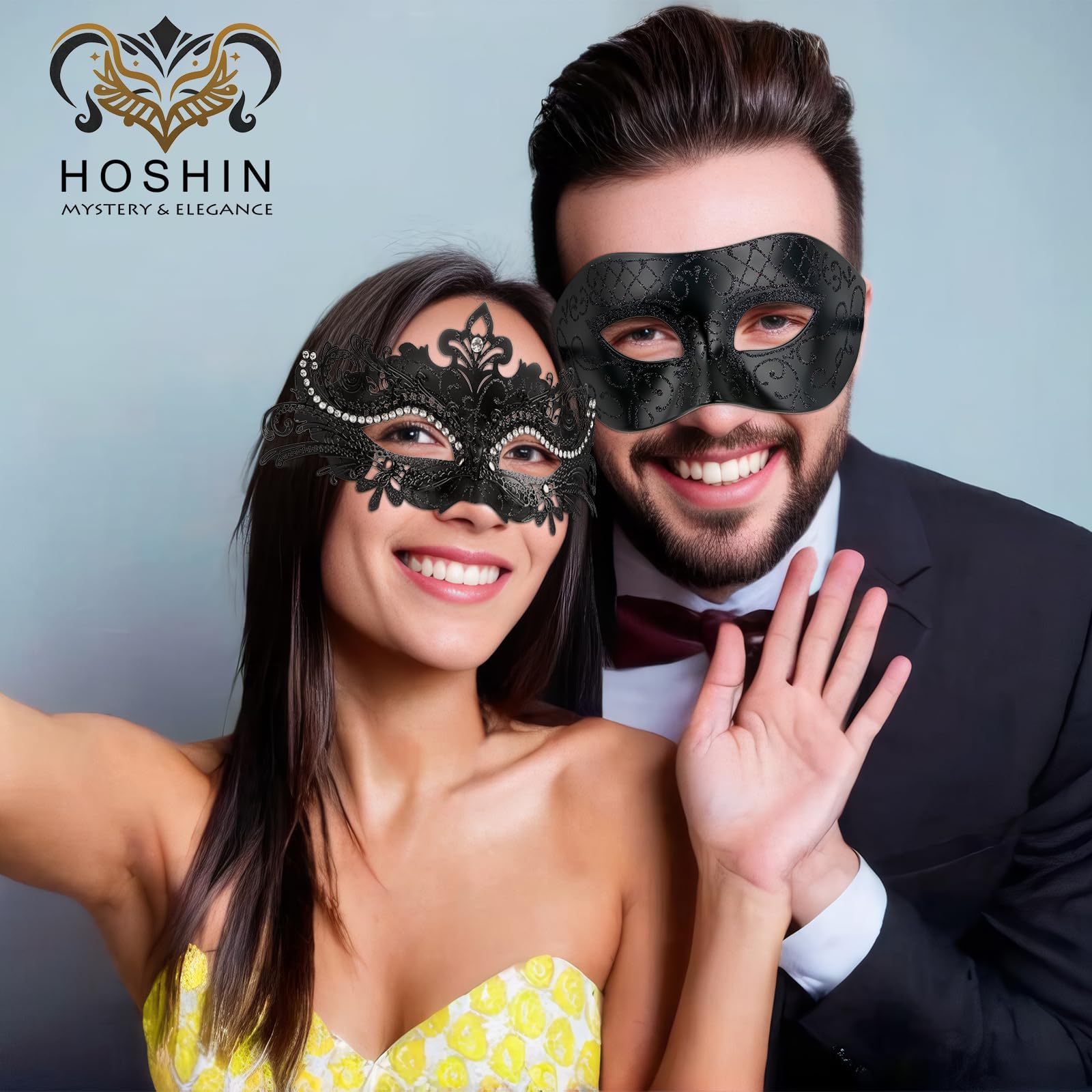 Hoshin Maschera veneziana per coppia, Mardi Gras Deecorations, maschere veneziane da donna