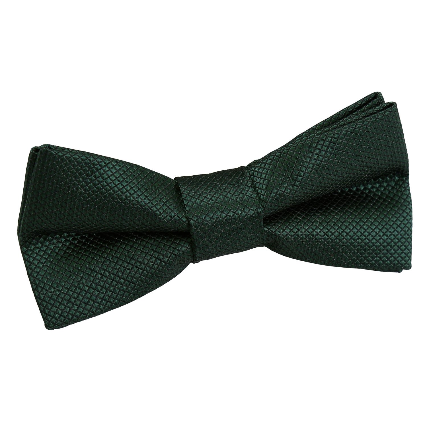 DQT Boys Solid Check Pre-Tied Bow Tie - Wedding Pageboy Formal - Dark Green