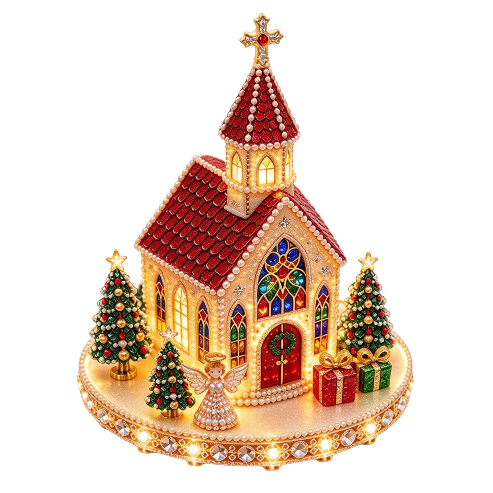 Sparkling Christmas Church DIY Gem Art Kit with Acrylic Panels