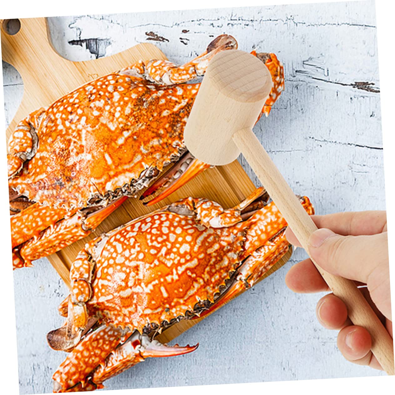 NAMOARLY 50 Pcs Wooden Mini Hammers Crab Mallets for Boys and Girls Safe Portable Tools for Home Restaurant Enhance Motor Skills