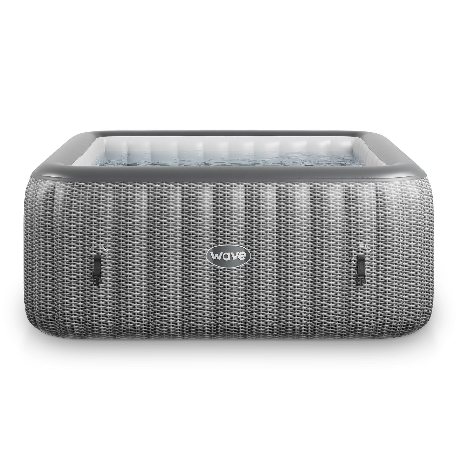 Spa Gonflable Wave | Chauffage écologique intégré | Système de Massage Aquajet | Protection antigel | Configuration Rapide en 15 Minutes (Pacific, Rotin Gris | 4 Personnes)