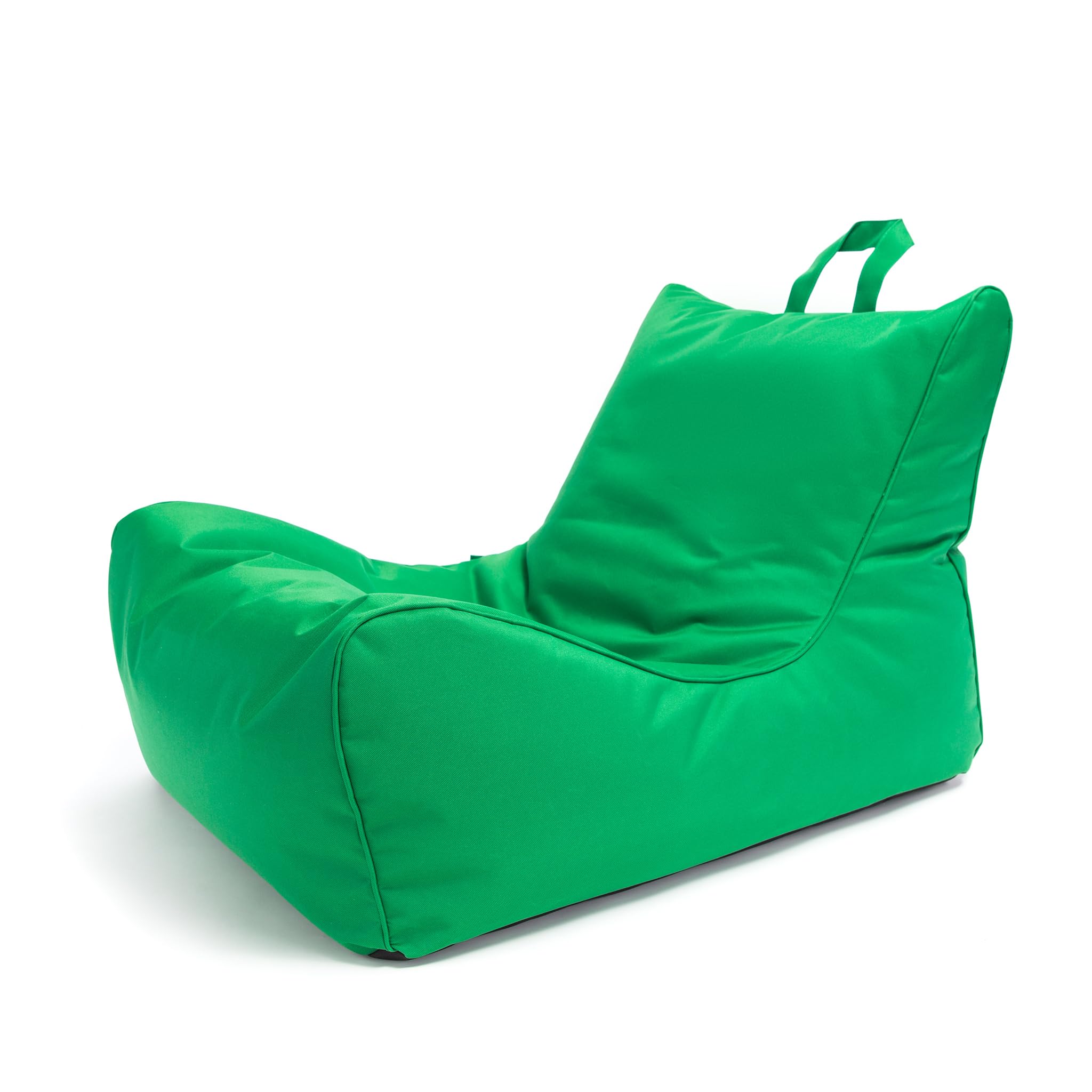 Ecopuf - Pufa Flavio Poliester - Worek do siedzenia z kieszenią do przechowywania i uchwytem - Fotel Beanbag z uchwytem - Wypełnienie styropianowe - 80x60x60cm - XL - Zielony Nc20