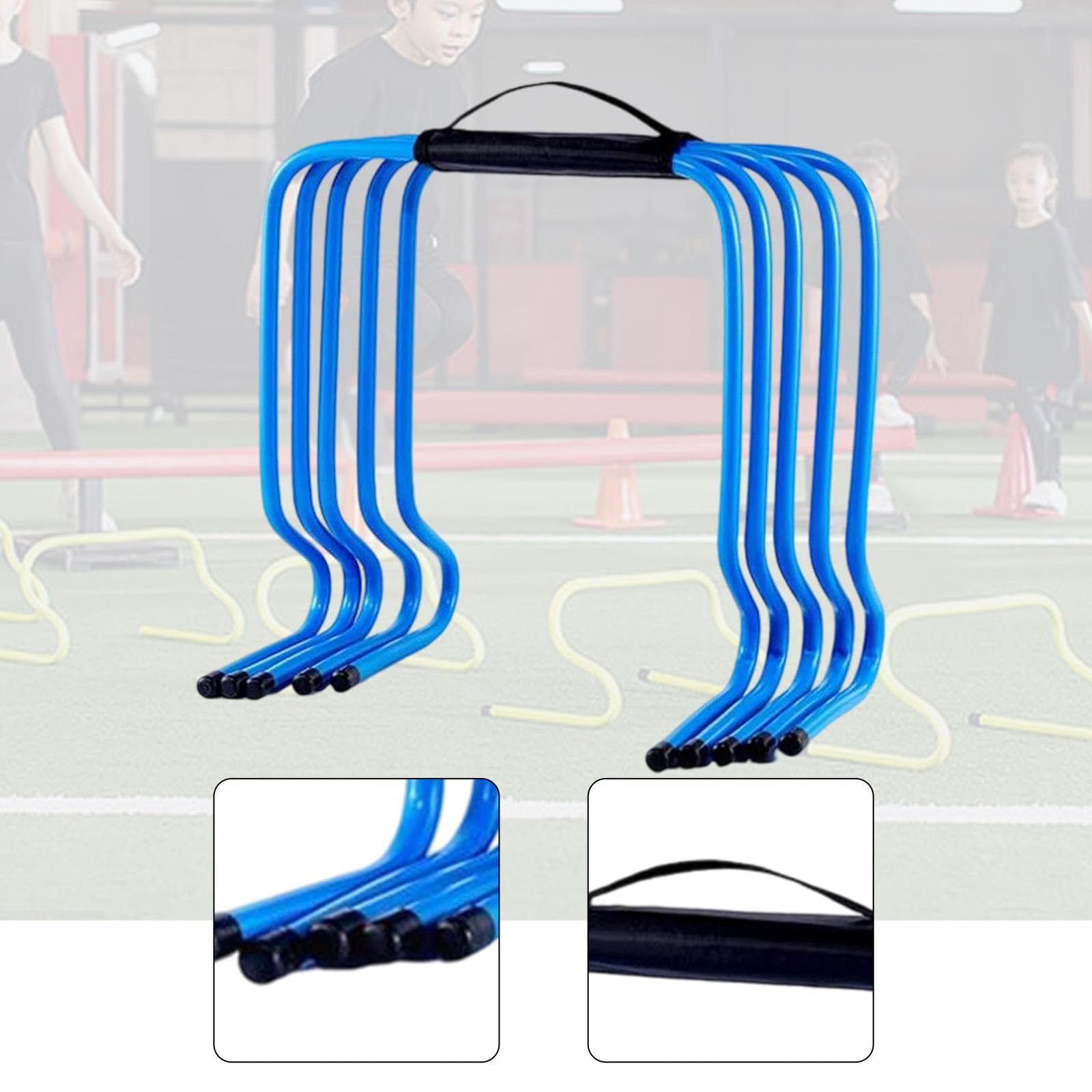 5 Stück Hürden für Agility Training, Geschwindigkeitshürden, Blau, Sprunggeschwindigkeits Trainingsgeräte für Workout, Feld, Fußball, Sport, Kinde, 50cm