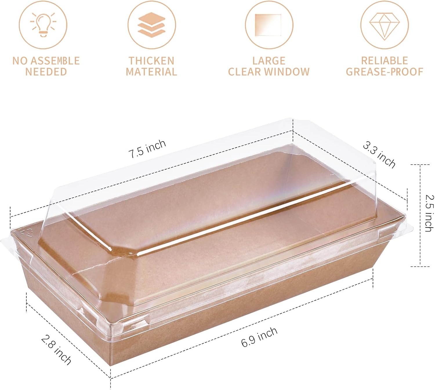 Charcuterie Boxes with Clear Lids, Kraft Bakery Boxes, Cookie Boxes