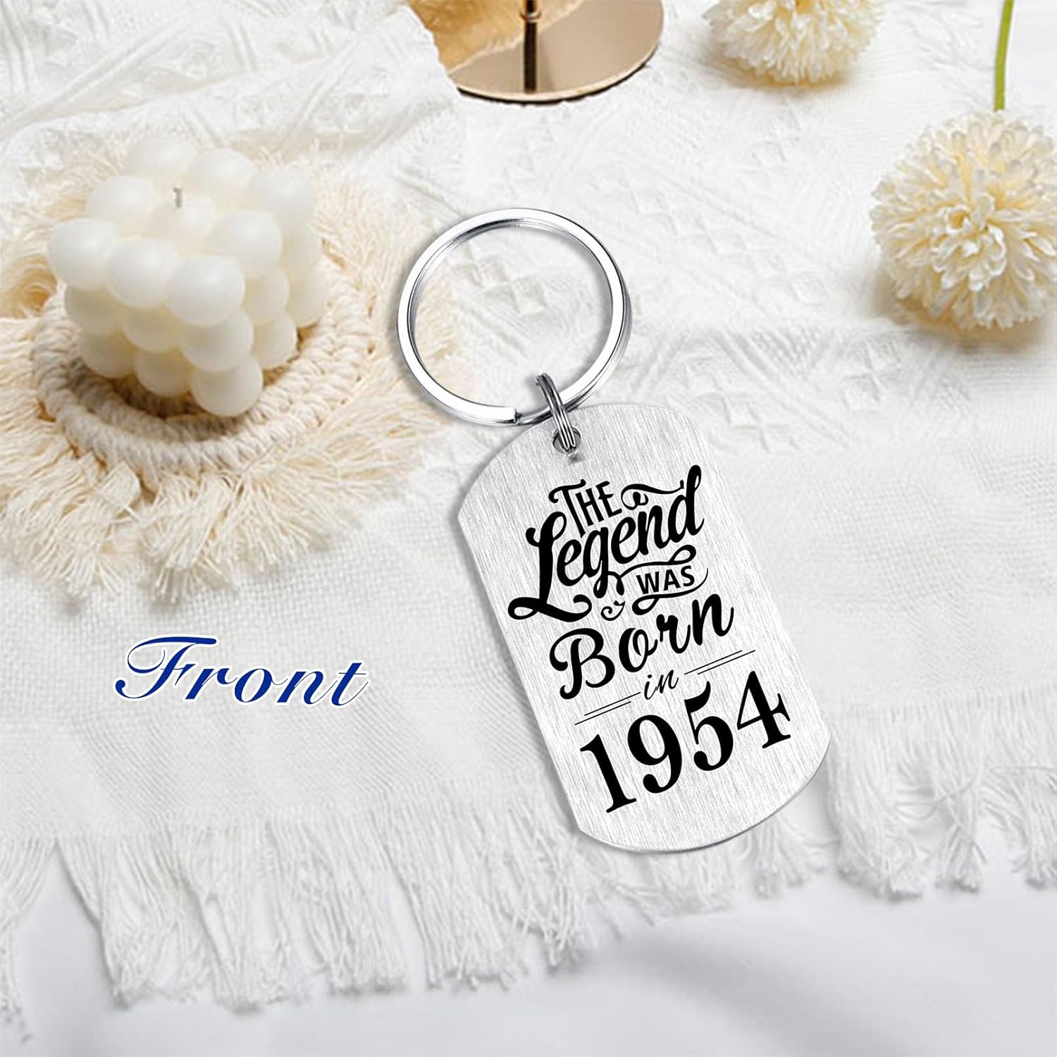 Yobent 72nd Birthday Gifts for Men 1954, Happy 72nd Birthday Keychain, 72 Year Old Birthday Gifts for Women, The Legend was Born in 1954 - Image 4