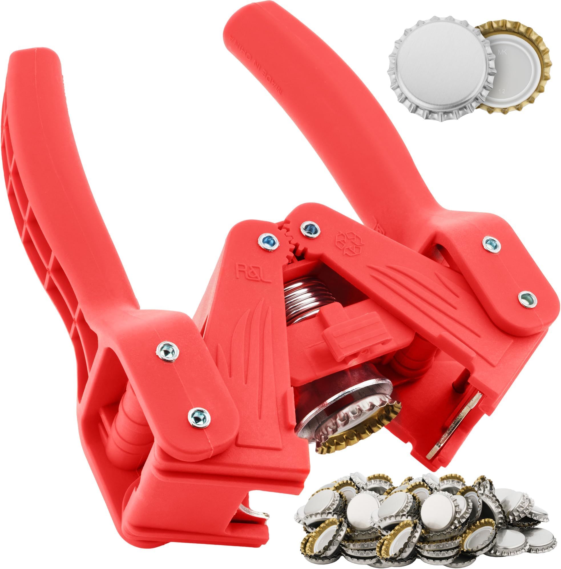 Bottle Capper Including 120 FREE Caps For Home Brew Beer Making or Lemonade G...