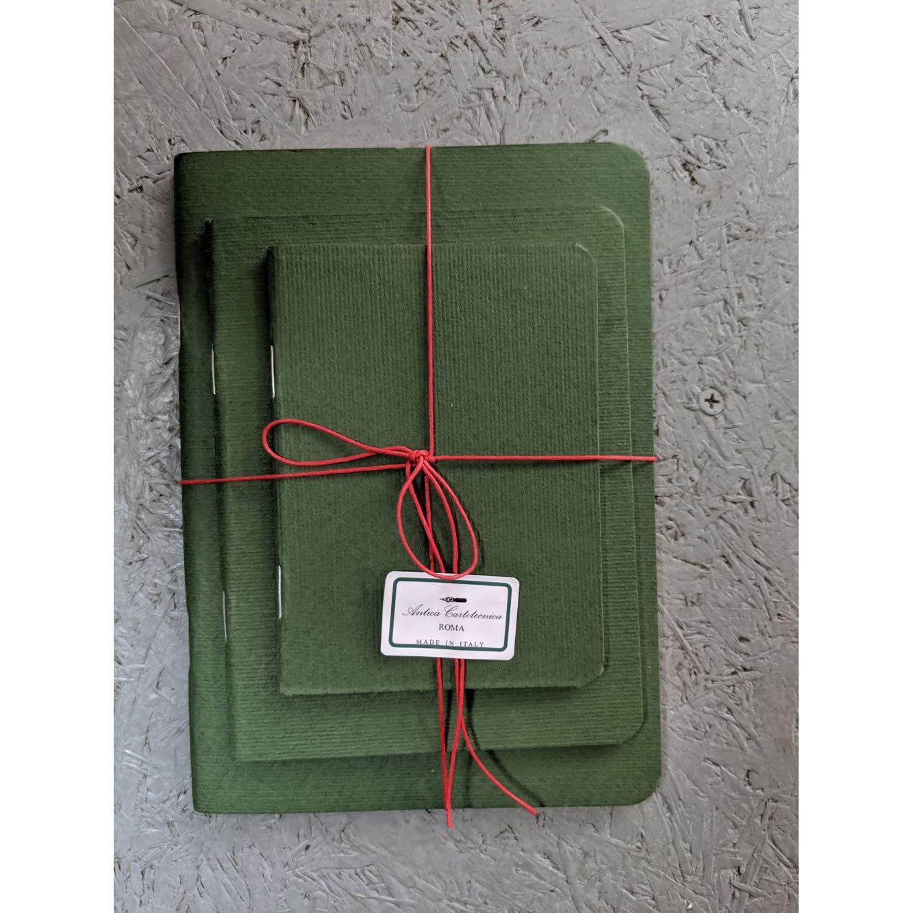 Antica Cartotecnica Ruled Notebooks Set: Set of 3 Books (Green)