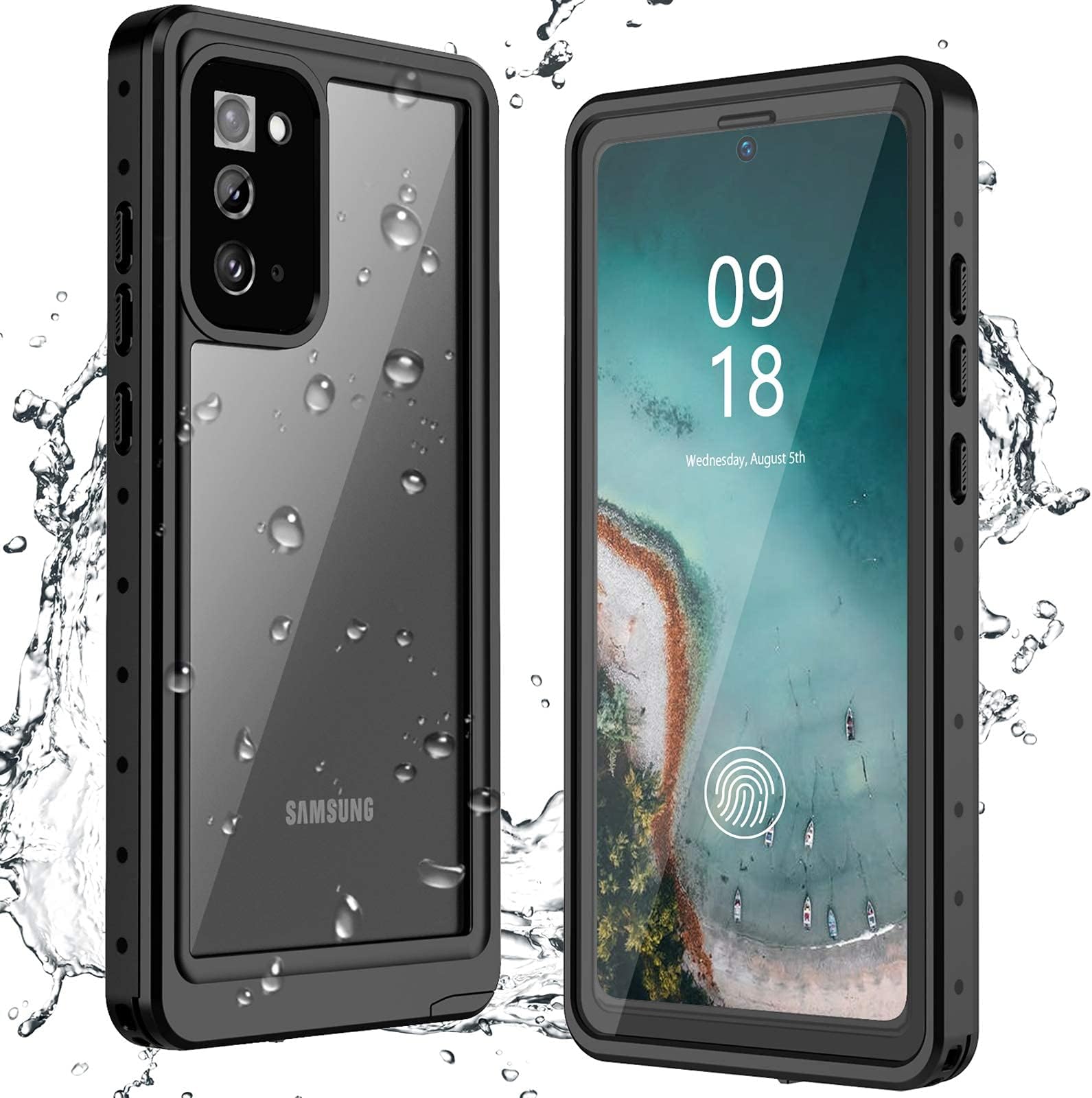 ANTSHARE for Samsung Galaxy Note 20 Case Waterproof, Built in Screen Protector 360° Full Body Heavy Duty Protective Shockproof IP68 Underwater Case for Samsung Galaxy Note 20 6.7inch(Black)
