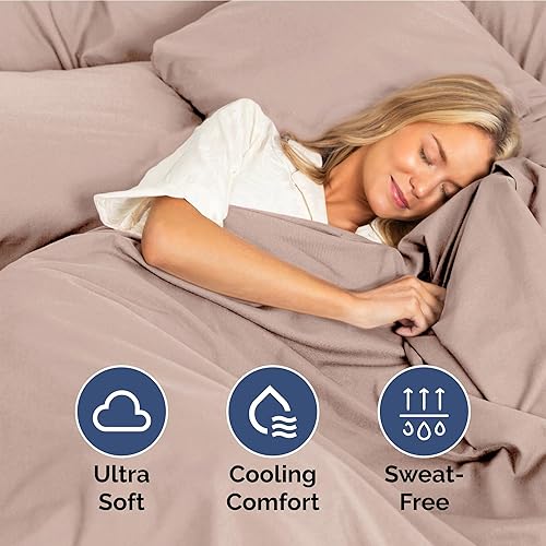 Vista 1045 de Juego de sábanas de 4 piezas tamaño king, extrasuaves, transpirables y refrescantes con esquinas profundas, sábanas de fácil ajuste y sin arrugas