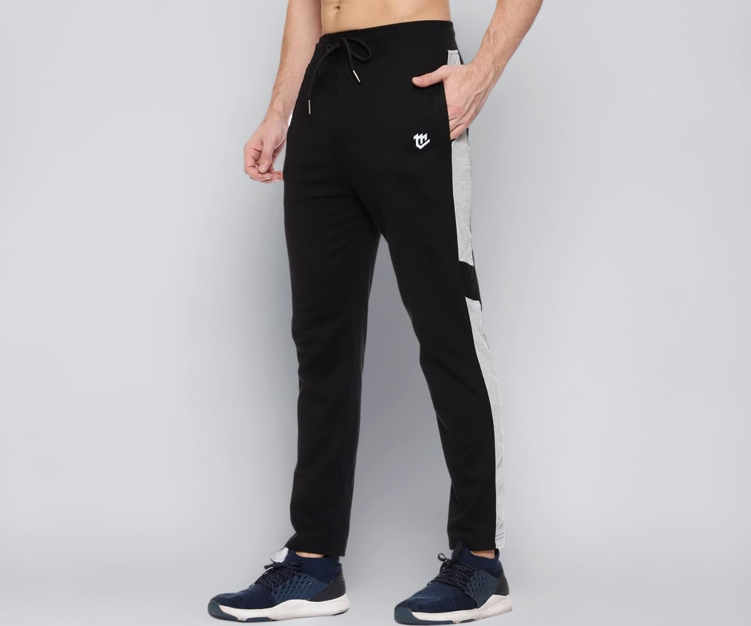 Track Pants for Men: Regular Fit Cotton Blend Lower with 2 Side Zipper Pockets, Back Pocket - Your Go-to for Running, Gym, and Comfortable Style.