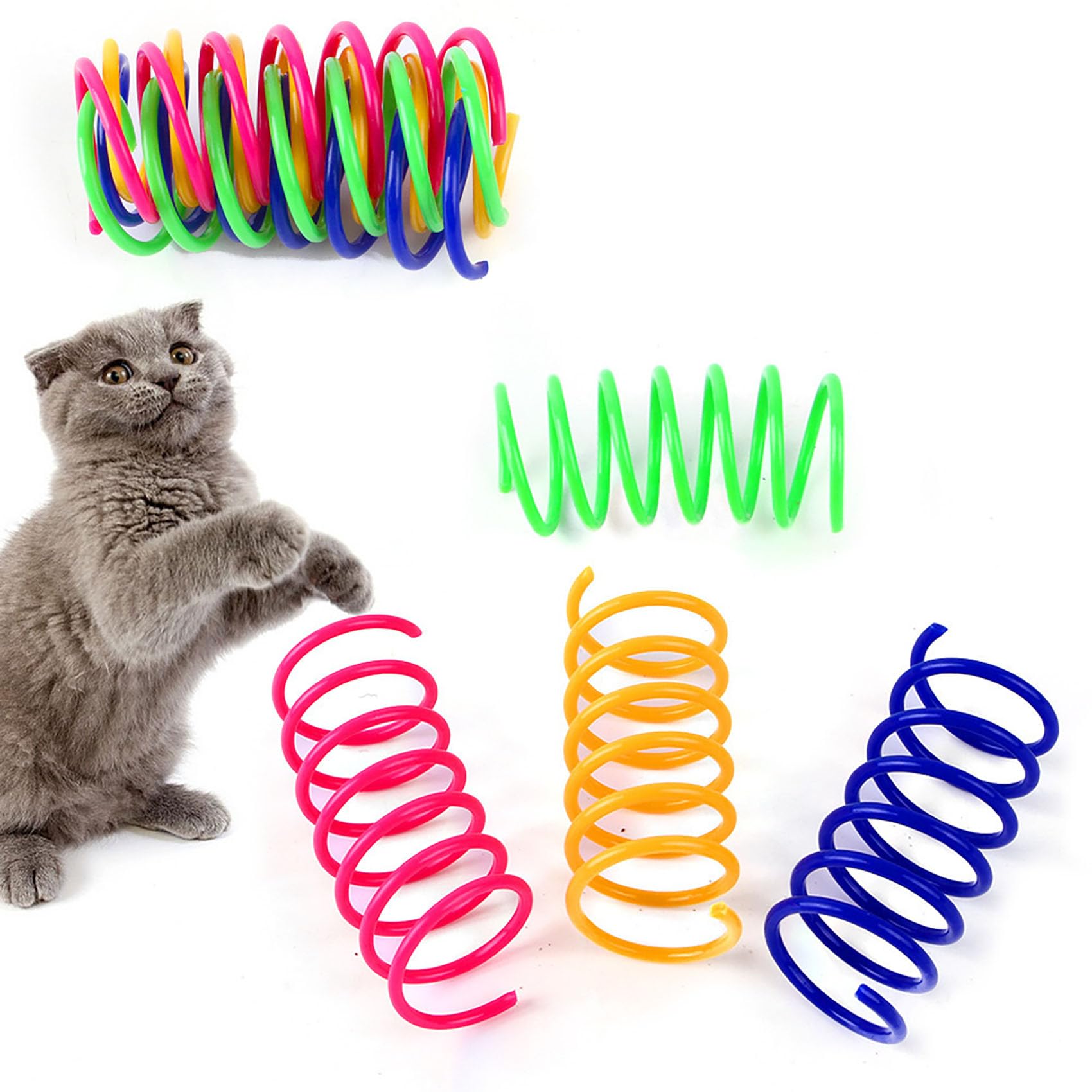 ☆ 猫おもちゃ スプリング 20個セット 4色入 猫じゃら 用品 猫用品 364 Amazon | YFFSFDC 猫おもちゃ スプリング 20個入り 4色 猫じゃらし 猫