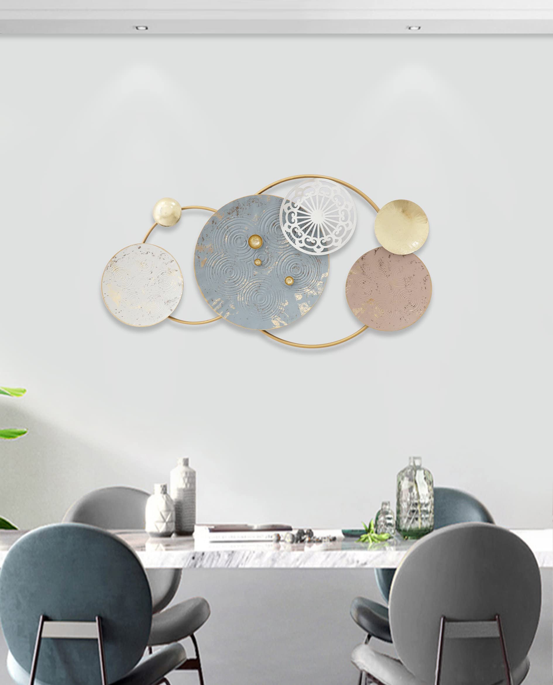 Kobolo Wanddeko Metallbild 3D Pastell aus Metall in Pastellfarben