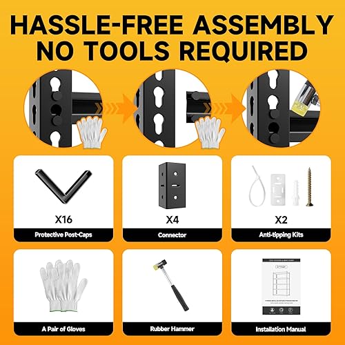 Miniatura 7 de Estantes de almacenamiento de garaje de 5 niveles, 40 pulgadas de ancho x 20 pulgadas de profundidad x 71 pulgadas de alto, estantes de