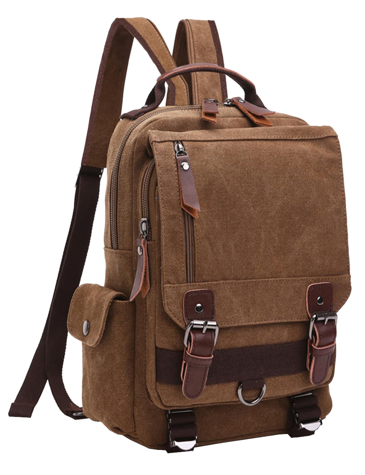 Vintage Canvas Cross Body Messenger Backpack Rucksack for Men & Boys Casual Book Bag Sports Daypack