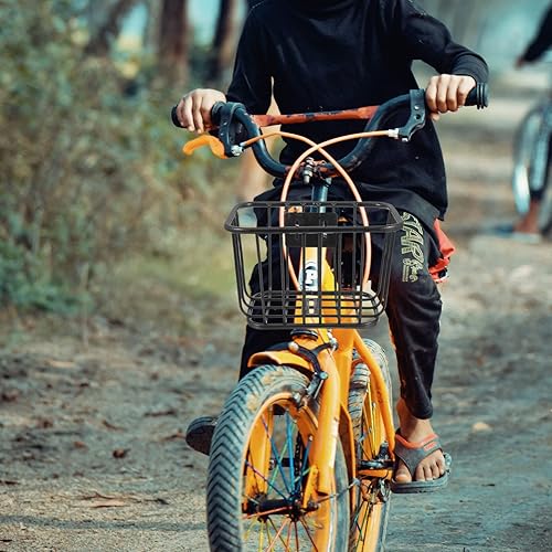 Miniatura 9 de BESPORTBLE Cesta de hierro multifunción para bicicleta, práctica cesta delantera para niños y niñas, diseño de fácil instalación, accesorio