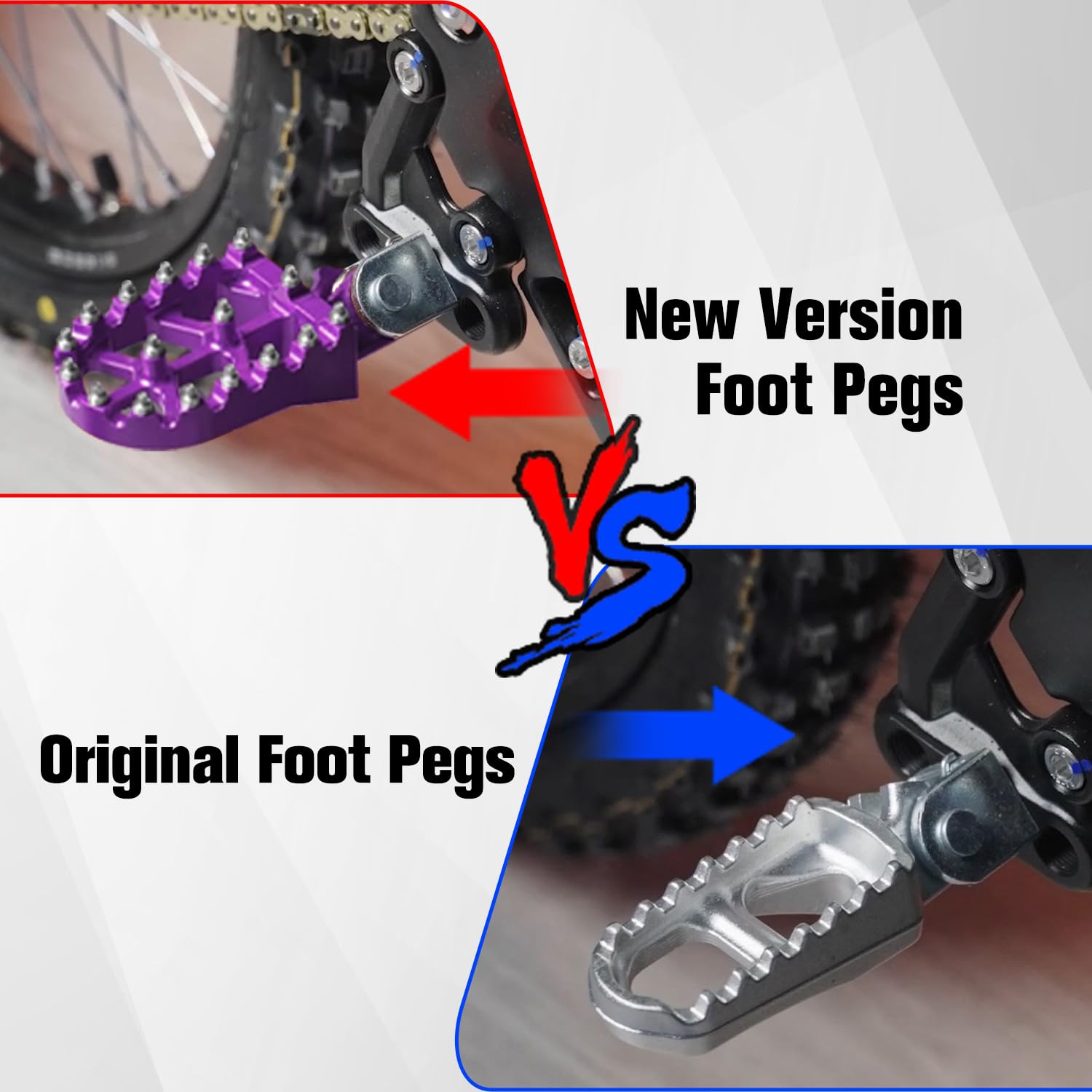 Pedane Moto,Pedalina Poggiapiedi Moto Pedane in lega di Alluminio CNC per Surron Light Bee X160 X260 Talaria Sting MX3/R MX4 X3/CRF150F CRF230F 03-19/E Ride Pro S SS 2.0 3.0 Viola