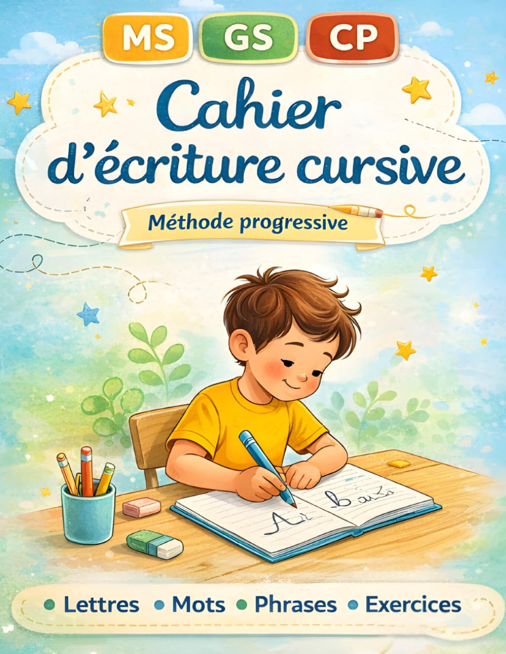Cahier d'écriture cursive