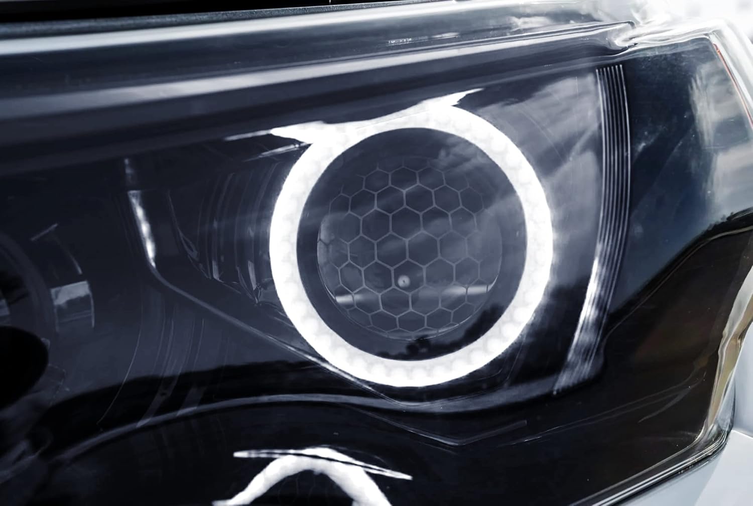 iJDMTOY Amber/White Switchback Dual-Color LED Angel Eyes Halo Ring Lighting Kit Compatible with Toyota 2010-2023 4Runner Lighting Retrofit