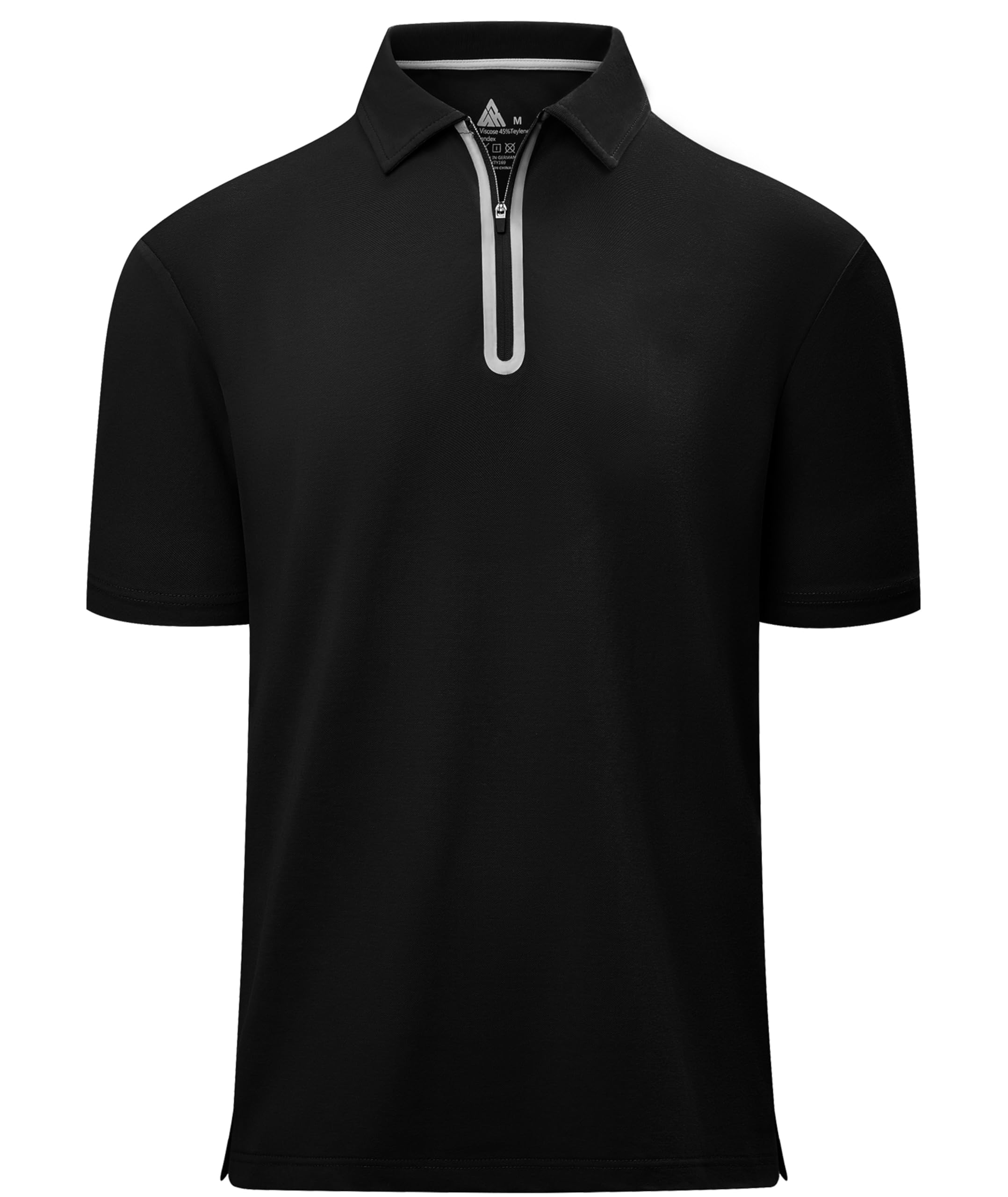 zitysport Homme Polo Manches Courtes Respirant Golf Zippé Polo Homme Polo avec Fermeture éclair d'été Shirts Casual Sport Basic Regular Fit T-Shirt