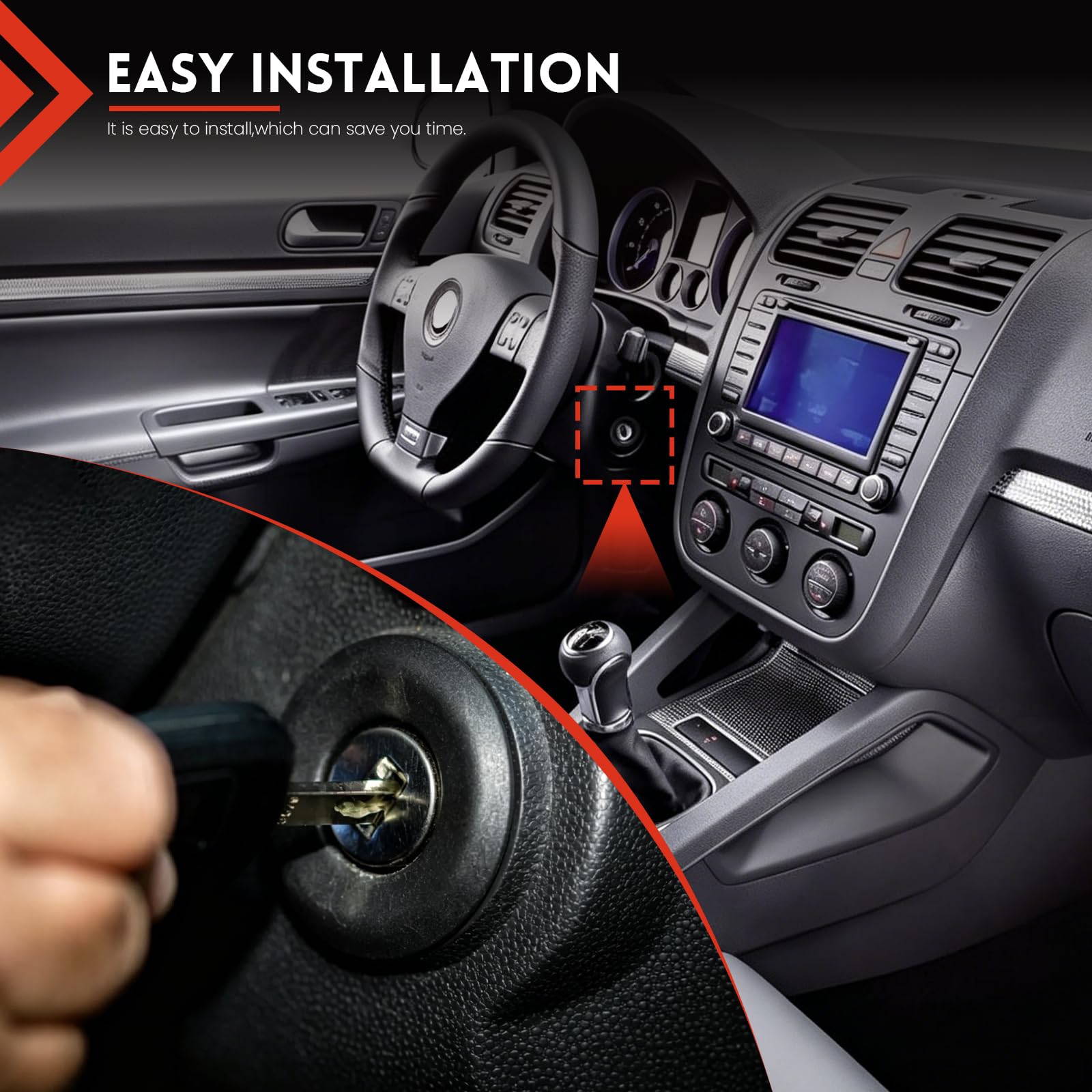 Neiman Interruptor de Encendido 1K0905851B para Golf 5 6 Touran Altea A3 | Llaves con mando a distancia, para Q3 TT Caddy EOS Touran Tiguan Beetle Scirocco Seat León Octavia,1K0905841,1K0905865
