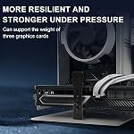 Black Steel Graphics Card Support Stand for Tempered Glass Chassis, Reversible Slider & Multi-Size Mounting Screws Kit