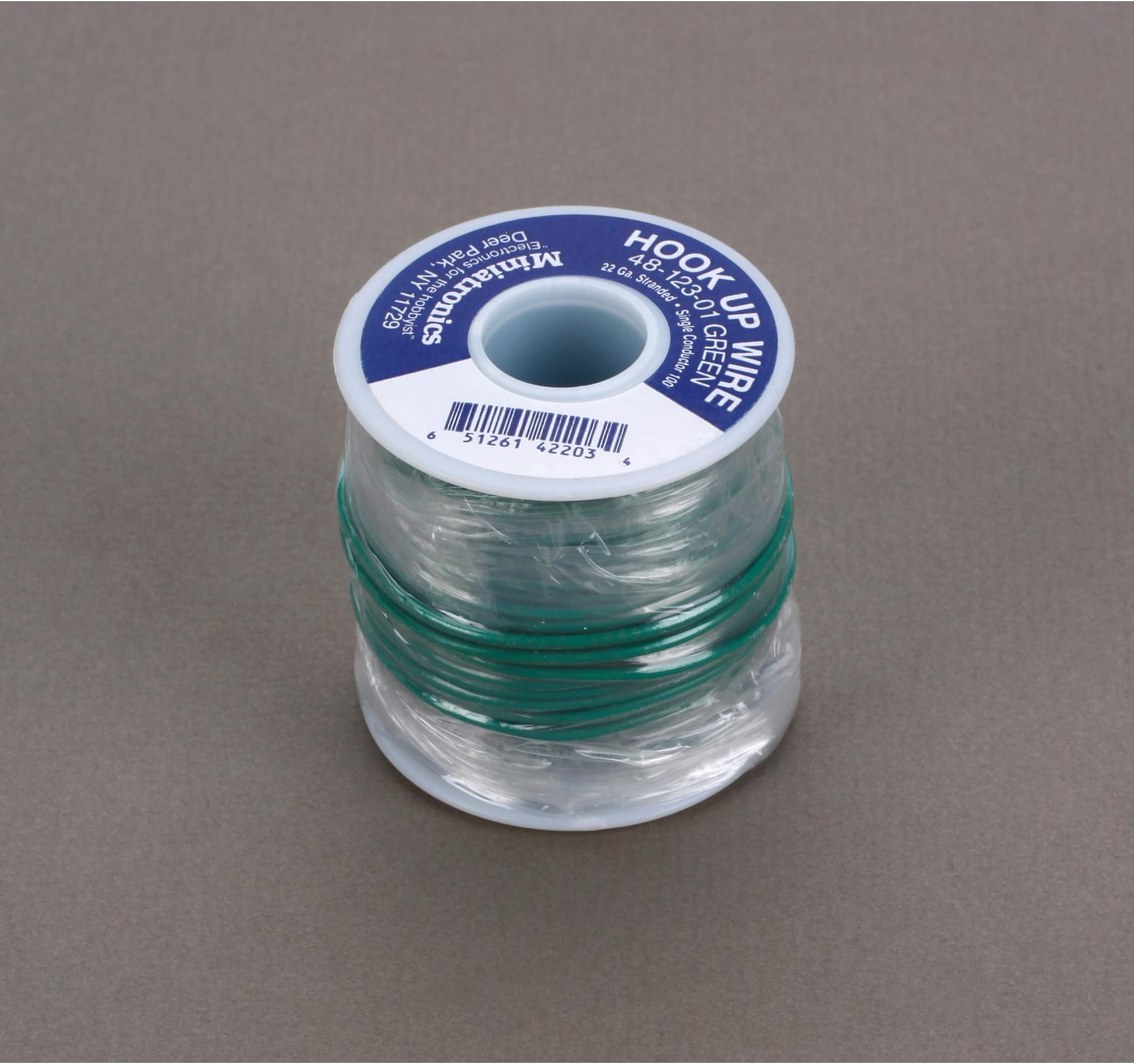 Miniatronics 100' Stranded Wire 22 Gauge, Green