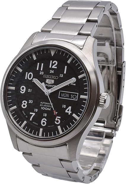 Amazon.com: SEIKO Men's SNZG13 SEIKO 5 Automatic Black Dial Stainless-Steel  Bracelet Watch : Clothing, Shoes \u0026 Jewelry