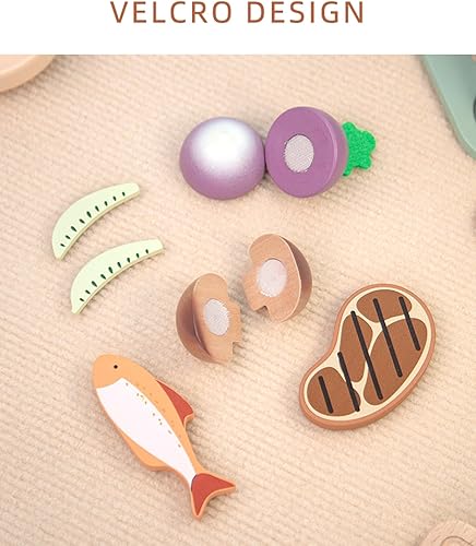 Miniatura 5 de Juguetes de cocina de madera para niños pequeños, utensilios de cocina de juego de simulación, accesorios para juego de cocina, juguete de