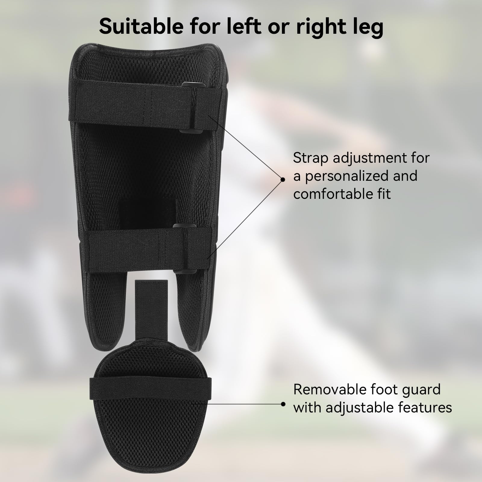 Cienfy Batter's - Protector de pierna de béisbol con correas ajustables, para jóvenes y adultos