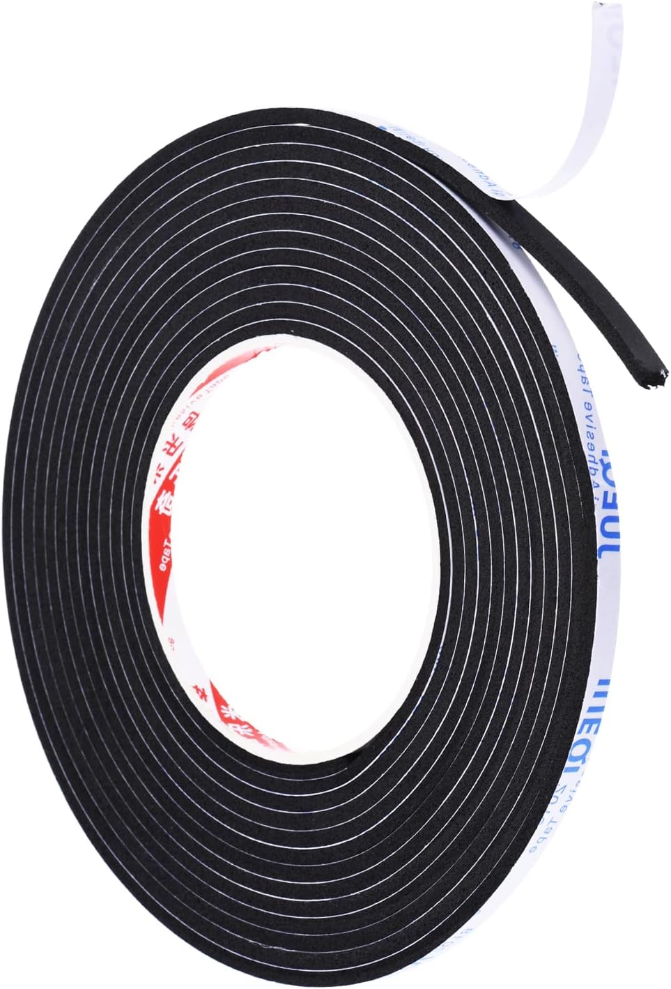 5m/16.4ft Sealing Foam Tape, 6mm Wide 3mm Thick Single Sided Weather Stripping Door Seal Strip for Window Door Insulation, Black