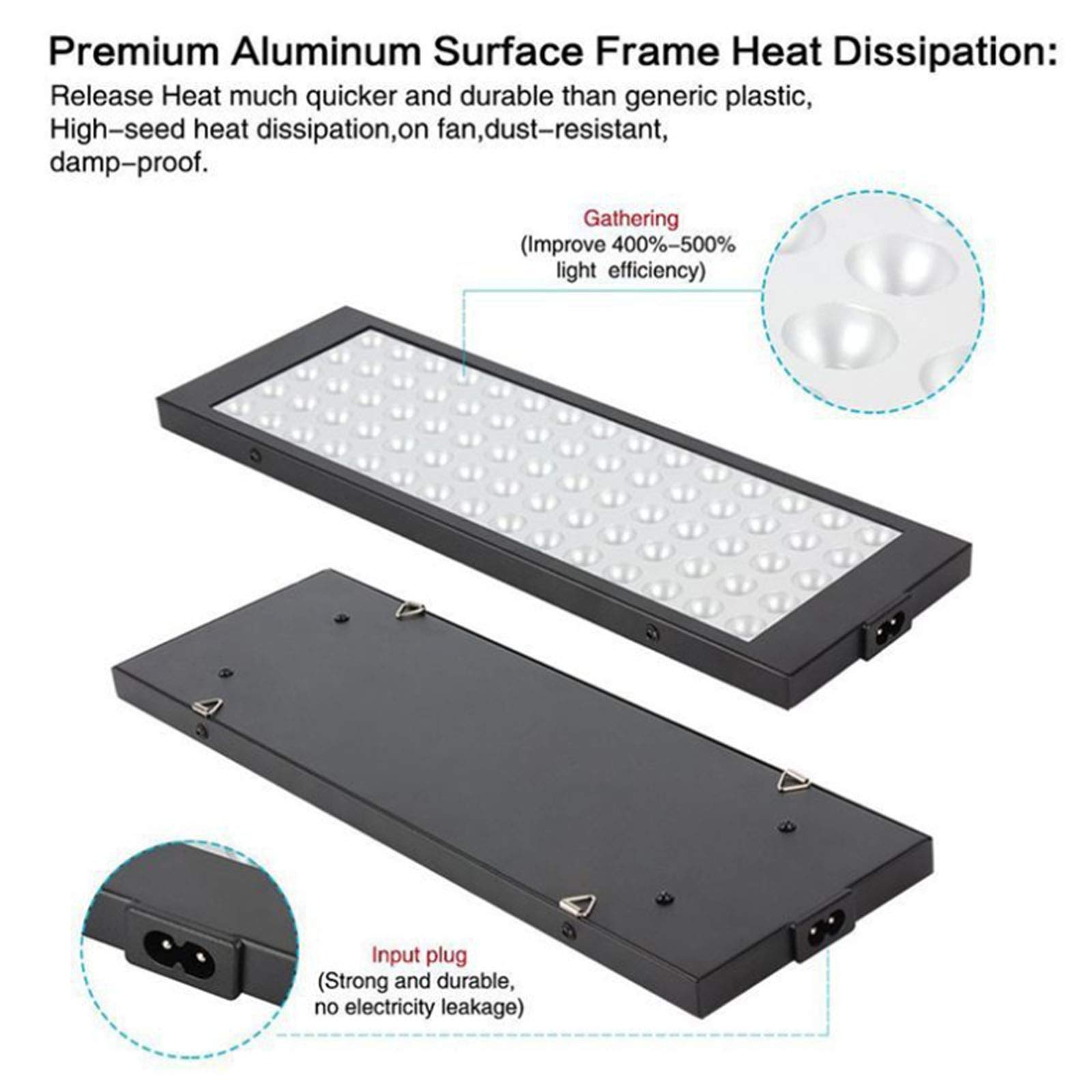 Luz LED para cultivo de plantas, luz de crecimiento de plantas de espectro completo de 100 W, 75 luces LED para cultivo de plantas, utilizada para plantas de interior, hidroponía, invernaderos ( )