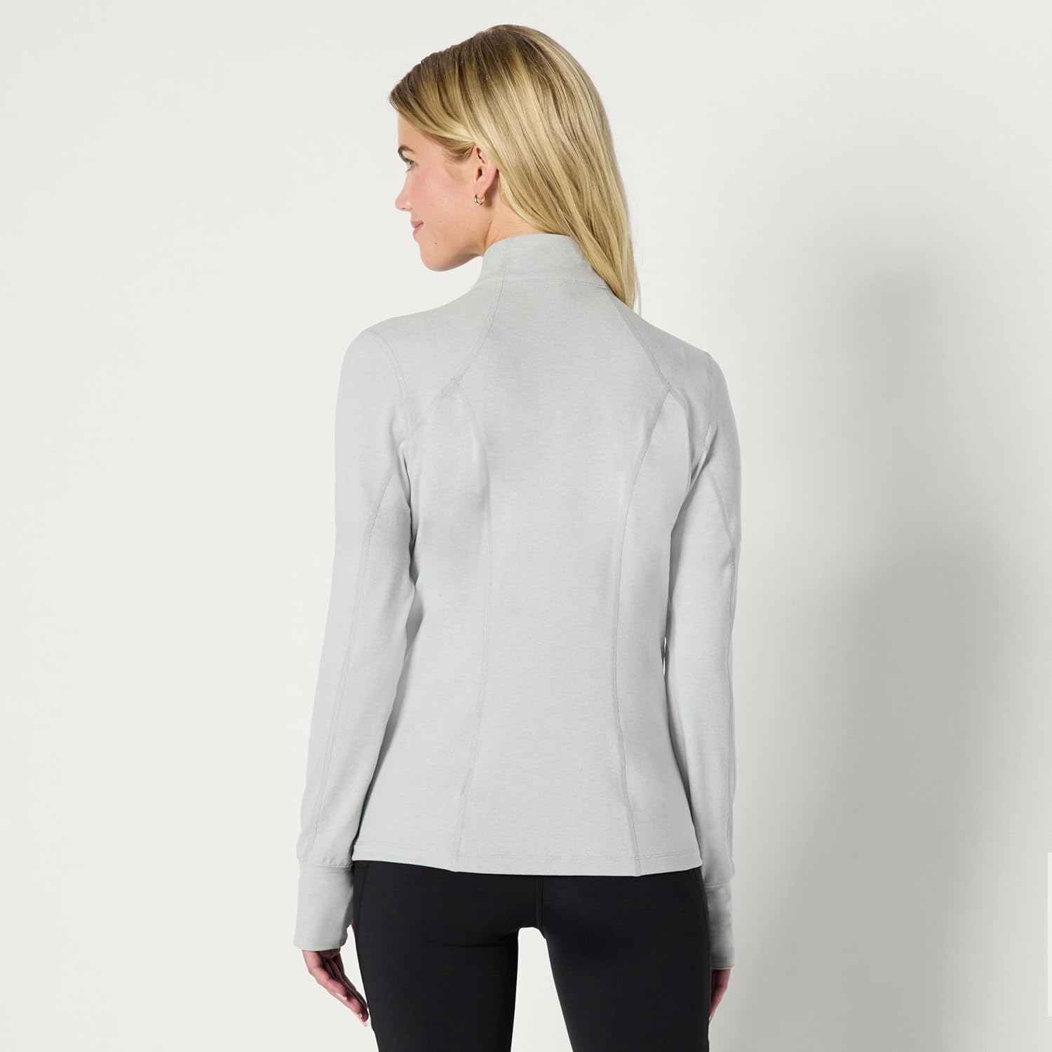 Amazon Essentials Women's Athletic Soft Performance Lightweight Zip Up Workout Running Jacket, Space Dye - Image 3