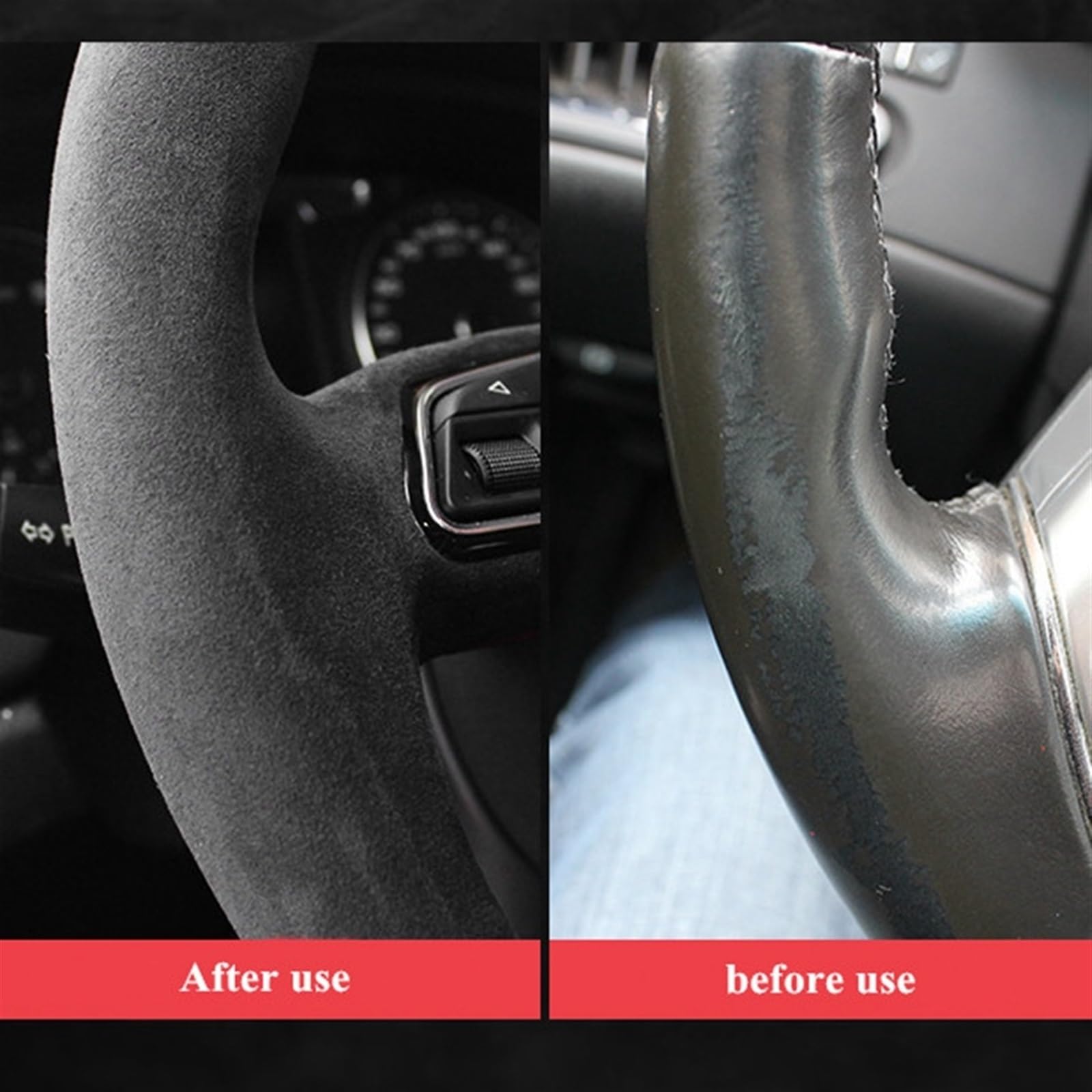 Stuurhoes Hand Naaien Aangepaste Antislip Kunstleer Auto