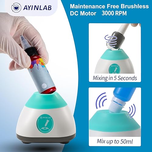 Miniatura 4 de Mezclador Vortex, mezclador de vórtice de laboratorio con función táctil, agitador de esmalte de uñas, agitador automático para mezcla de