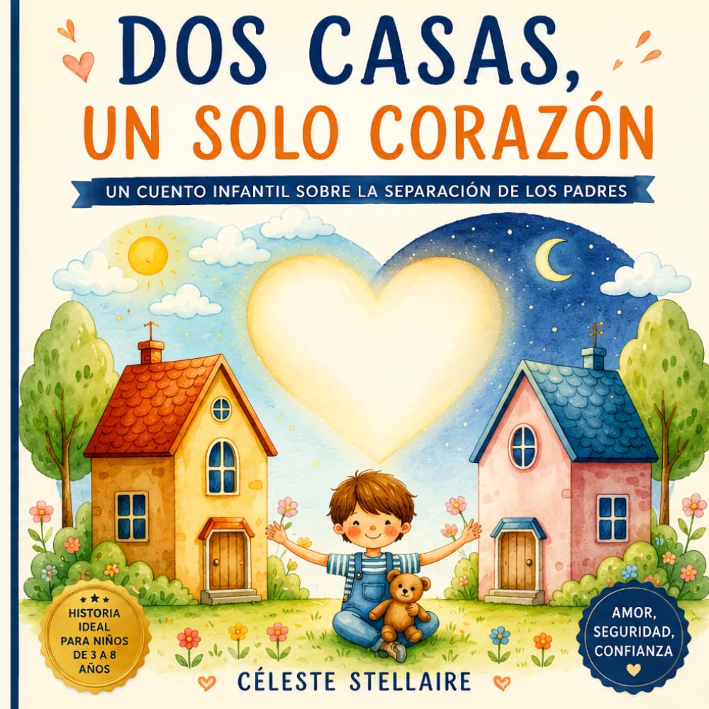 Dos casas, un solo corazón: Un cuento infantil para ayudar a los niños a comprender la separación de sus padres con amor, seguridad y confianza