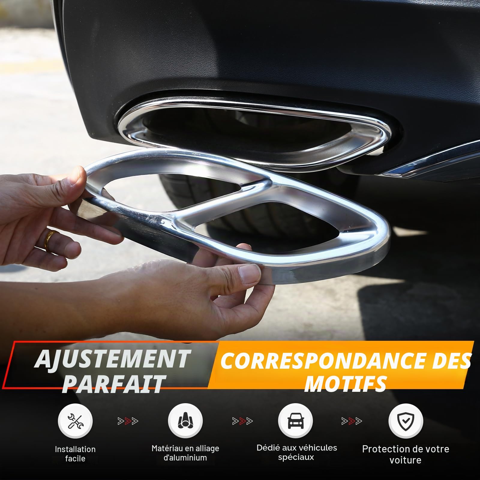 AMG tuyau d'embout à accessoire de voiture AMG complète la housse de sortie de l'embout du cadre du répartiteur