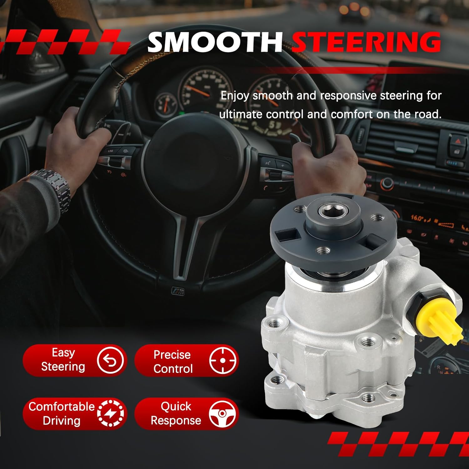 21-353 Power Steering Pump, Fit for 2007-2008 X3 3.0L, Replacement for 21-353 32413428010 32413450590 21353