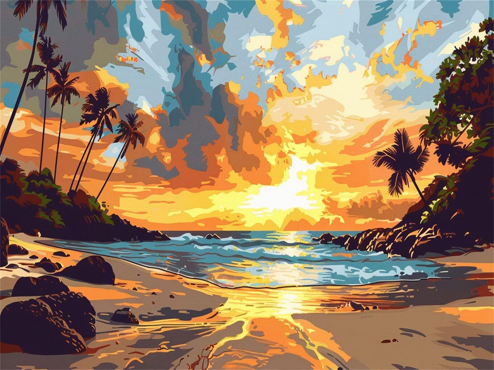 Dooqon Peinture par numéro Kits pour Adulte, Coucher de soleil mer Peinture à l'huile Kits, avec Pinceaux et Acryliques Bricolage Peintures Kits pour la Décor de la Maison 30x40cm (sans Cadre) D-410 Dooqon Peinture par numéro Kits pour Adulte, Coucher de soleil mer Peinture à l'huile Kits, avec Pinceaux et Acryliques Bricolage Peintures Kits pour la Décor de la Maison 30x40cm (sans Cadre) D-410