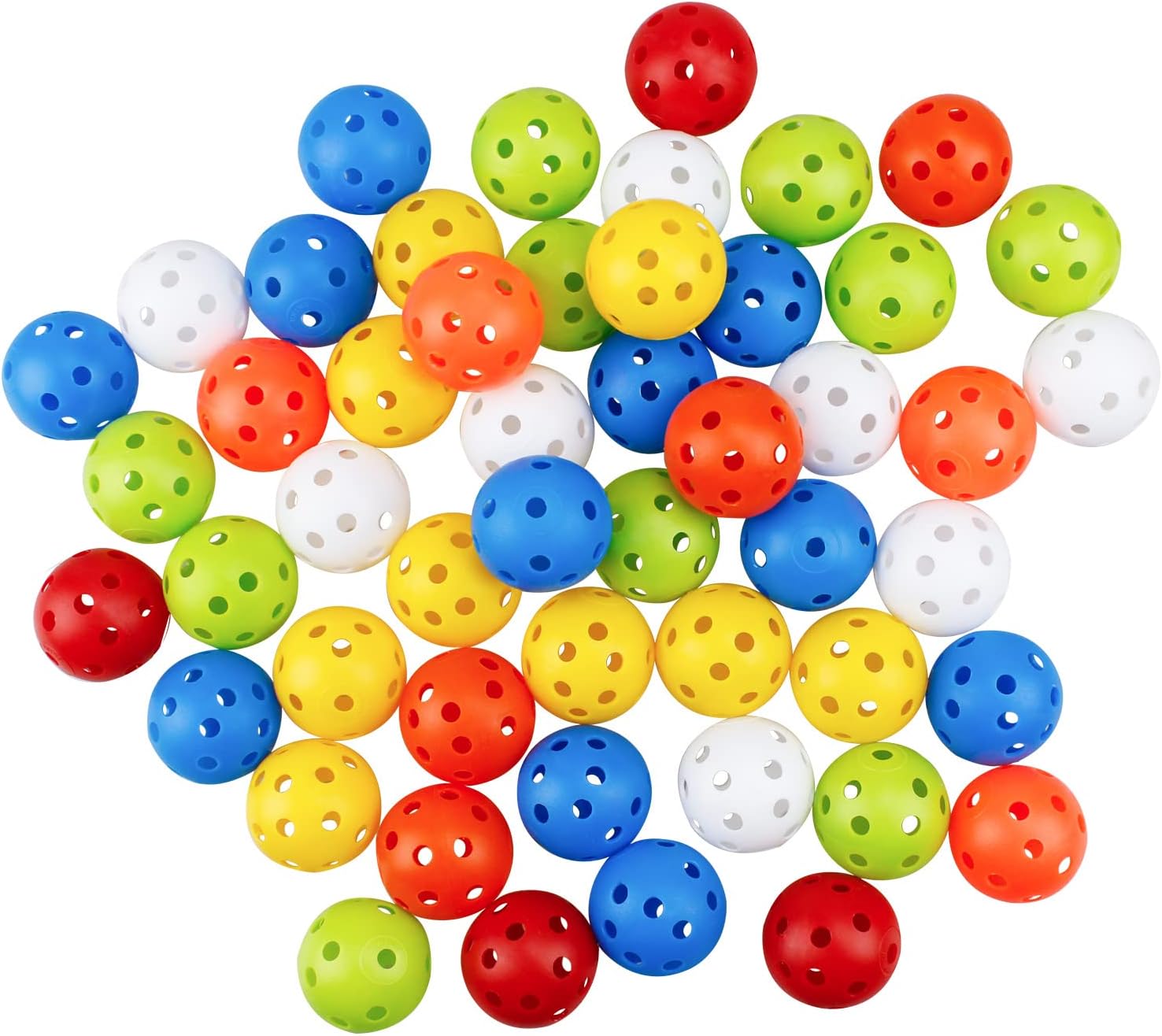 KOFULL Colored Golf Practice Ball, 50pack 42mm Hollow