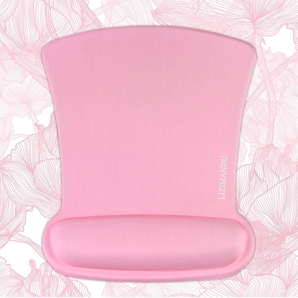 Cheliz Memory Foam Mouse Pad Mat with Wrist Rest (Pink)