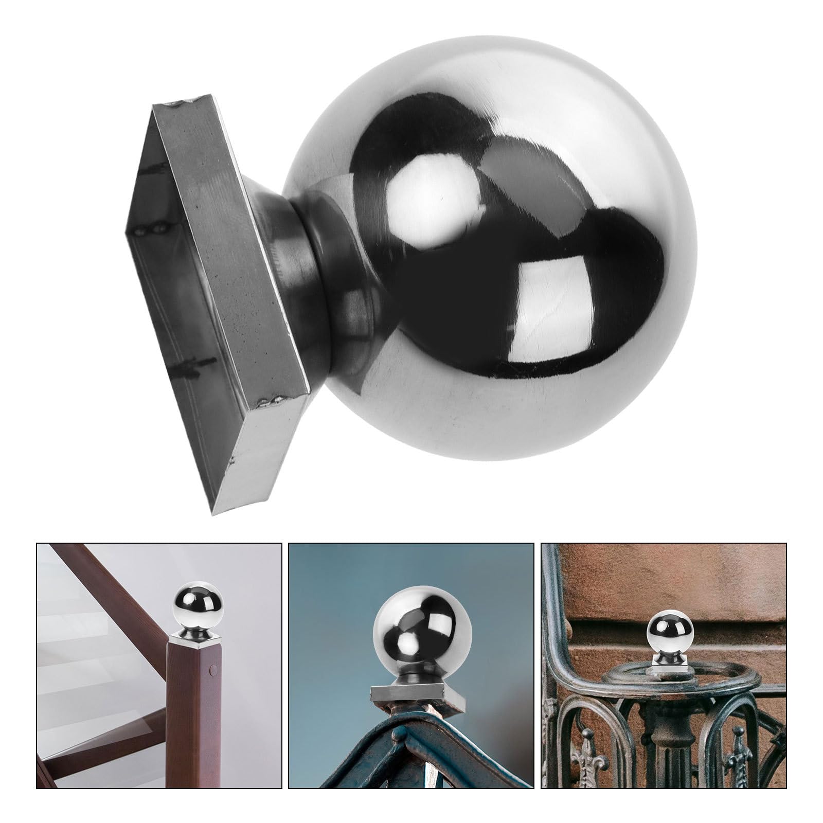 Abaodam Sfera in Acciaio Inossidabile per Recinzioni Supporto Stabile e Design Elegante per Copertura Ringhiera e Protezione Posti di Recinzione