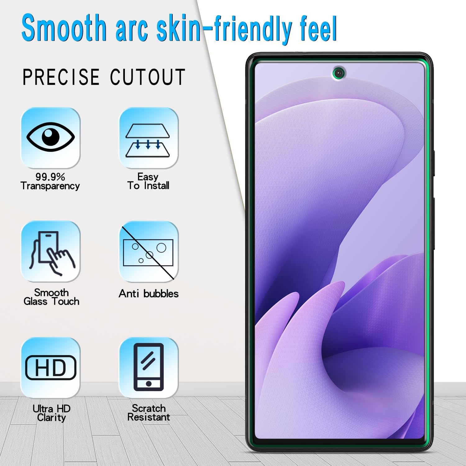 Slanku スクリーンプロテクター (3枚パック) Google Pixel 7 (6.3インチ) 用 強化ガラス 指紋リーダー対