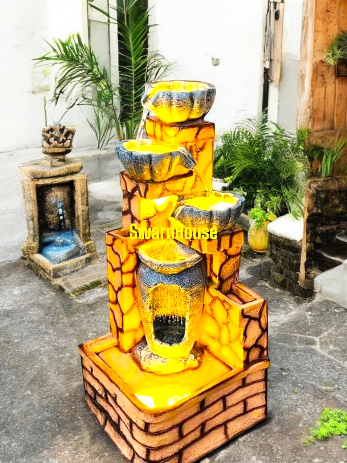 Swarnhouse Bigdiya 3.5 Feet Outdoor & Indore Fountain, Multicolour Large Fountain (Desgin 2)