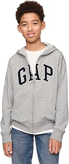 Erkek Çocuk Gap Logo Relaxed Fermuarlı Gri Sweatshirt