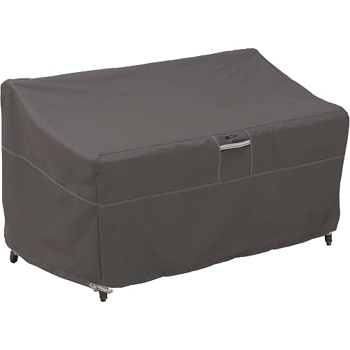 Classic Accessories Ravenna Water-Resistant 58 Inch Patio Sofa/Loveseat Cover,Small-Taupe, Patio Furniture Covers