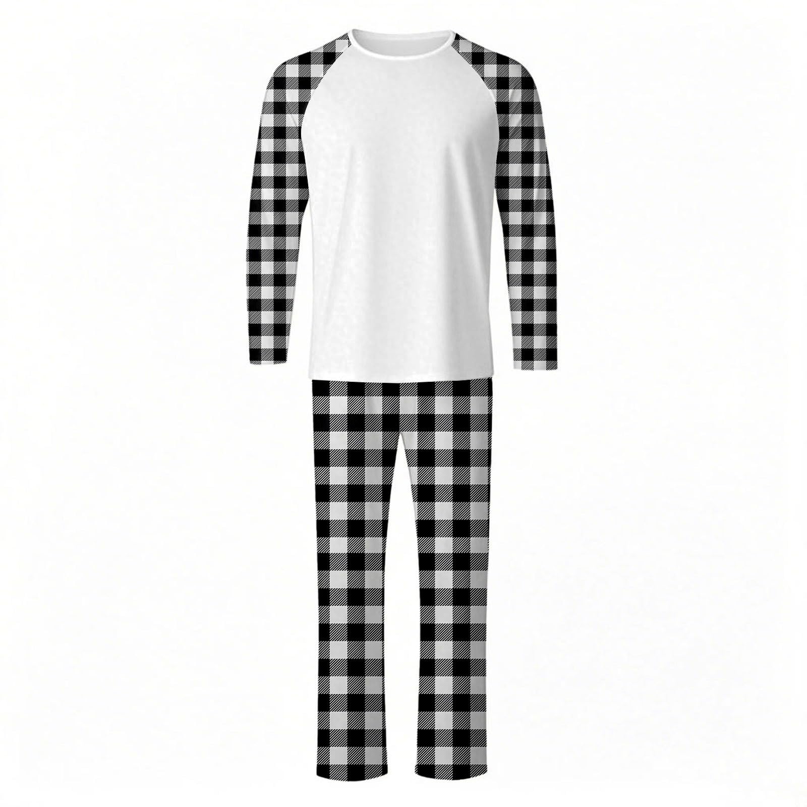 Familie Weihnachtspyjama Set Schlafanzug Familie Familien Schlafanzug für Herren Damen Bedruckte Nachtwäsche Outfits Family Loungewear Outfit Weihnachtspulli Familie(Grau,L)