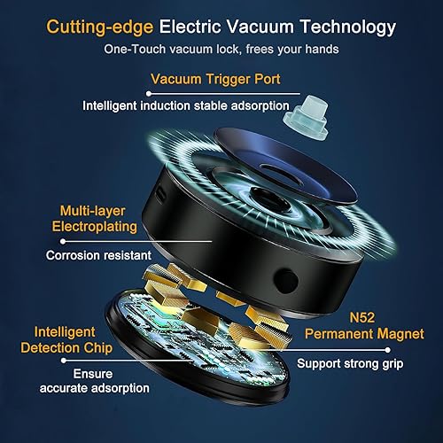 Miniatura 2 de Soporte de teléfono con ventosa eléctrica manos libres, soporte de teléfono portátil con succión para iPhone 171615 Pro Max17 Air, soporte magnético