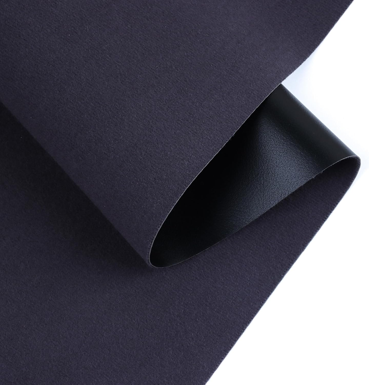 Faux Leather Vinyl Upholstery Fabric, 54 x 36 inches Synthetic Repholstery Leather Vinyl, Soft Touch Distressed DIY and Craft Material (Black, 1 Yard)