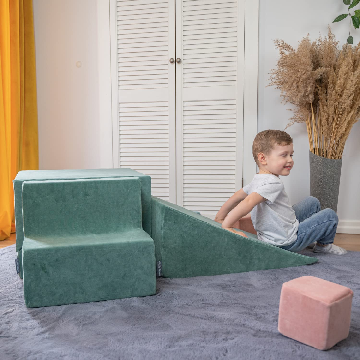 KiddyMoon Area di Gioco in Schiuma con Tondo Piscina di Palline per Bambini Piscina (200 Palline) + Cuneo, Verde del Bosco: Verde Chiaro/Giallo/Turchese/Arancione/Rosa Scuro/Viola