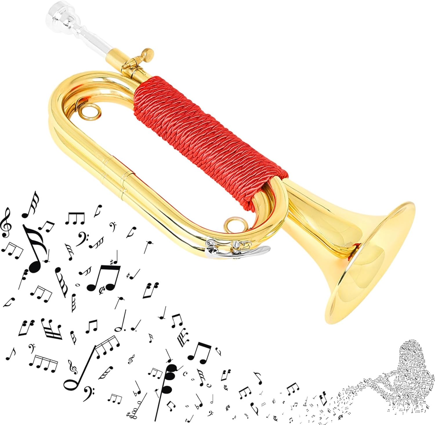 Metal Militaries Bugle Trumpet Portables Trumpet Brass Instrument for Militaries Orchestras School Bands